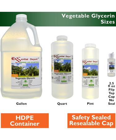 Glycerin Vegetable - 1 Quart (43 oz.) - Non GMO - Sustainable Palm Based - USP - KOSHER - PURE - Pharmaceutical Grade - Buy Online on GoSupps.com