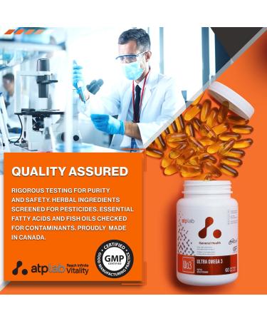 ATP LAB - Ultra Omega 3 60 Softgels - Very High Absorption Monoglyceride Omega-3 Fatty Acid Supplements - MaxSimil Fish Oil Omega 3 Supplements to Lower Cholesterol - Cardiovascular Health - Buy Online on GoSupps.com