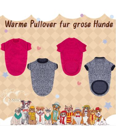 Ranypet Large Dog Sweater - Winter Knitting Sweater for Medium Dogs | Soft Thick Warm 5XL Red & Gray - Buy Online on GoSupps.com