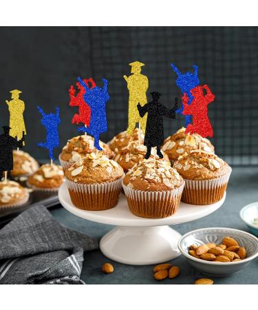 Graduate Silhouette Cupcake Toppers Graduation Cupcake Toppers Graduate Cupcake Toppers Graduation Party Decorations 24pcs - Buy Online on GoSupps.com