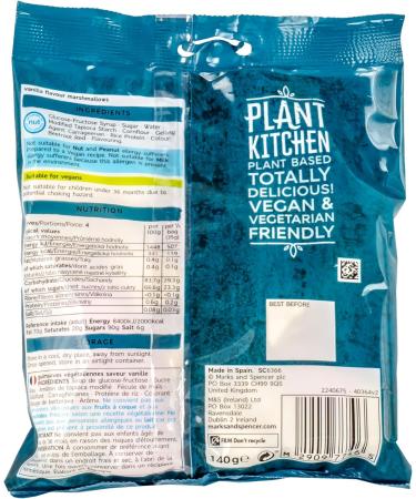 M&S Marks & Spencer Plant Kitchen Vegan Marshmallows Vanilla Flavour Pink & White - 420g (3 x 140g) - Buy Online on GoSupps.com