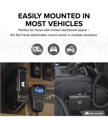 Midland MXT275VP4 15-Watt GMRS MicroMobile Two-Way Radio for Off-Road Vehicles - Overlanding Gear with 3dB Gain Antenna and Extension Cable - Buy Online on GoSupps.com