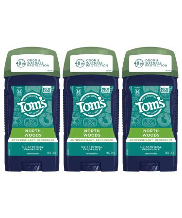 Tom's of Maine Antiperspirant Deodorant for Men, North Woods, 2.8 oz. 3-Pack North Woods 2.8 Ounce 3-Pack