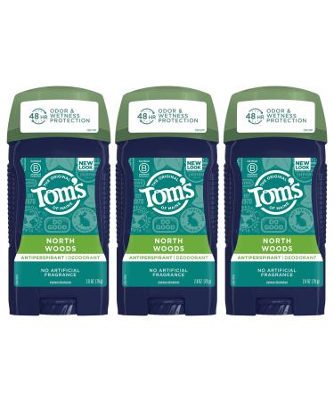 Tom's of Maine Antiperspirant Deodorant for Men, North Woods, 2.8 oz. 3-Pack North Woods 2.8 Ounce 3-Pack - Buy Online on GoSupps.com