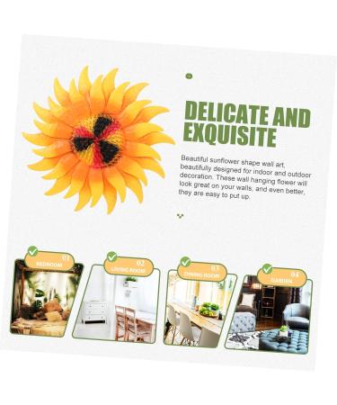 Alipis 4pcs Wrought Iron Sunflower Hanging Emblems Tote Bags for Women Sunflower Wall Ornament Indoor Plant 30x30cmx4pcs Yellowx4pcs - Buy Online on GoSupps.com