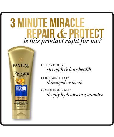 Pantene Repair & Protect 3 Minute Miracle Deep Conditioner - 6 fl oz | Hair Repair Treatment - Buy Online on GoSupps.com