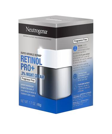Neutrogena Rapid Wrinkle Repair Retinol Pro+ Night Moisturizer 1.7 oz - Anti-Aging Face Cream with 0.3% Retinol - Fragrance & Paraben-Free - Buy Online on GoSupps.com
