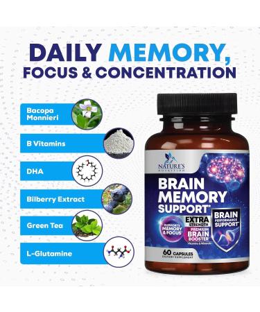 Brain Memory Supplement Pills - 3X Strength Nootropics for Concentration Clarity & Focus Support - Brain Health Cognitive Vitamins with Bacopa Phosphatidylserine & DMAE Brain Booster - 60 Capsules 60 Count (Pack of 1) - Buy Online on GoSupps.com