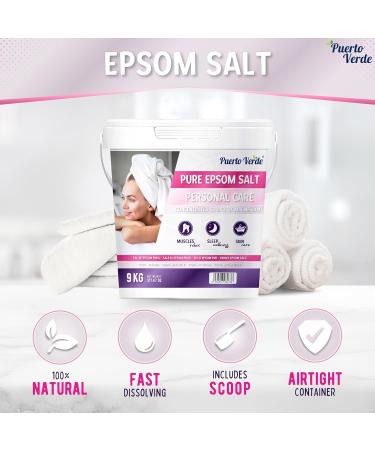 Mff Europe SL Pure Epsom Salt 9 Kg Concentrated source of Magnesium Bath Salts and Personal Care Fast Dissolving Epsom Salt for Muscle Relaxation and Good Sleep Spanish Production - Buy Online on GoSupps.com