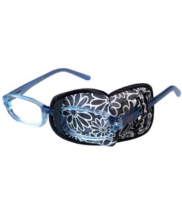 Universal Black Flowers Cotton Eye Patch for Kids | Comfortable & Stylish Child Eye Patches - Shop Internationally - Buy Online on GoSupps.com