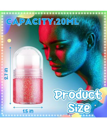 4 Pack Holographic Roll On Body Glitter Gel - Multi-Use Face Hair & Lip Shimmer - Color Changing Sparkle in Pink Purple Silver & White - Buy Online on GoSupps.com