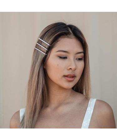 Silver Rhinestone Bobby Pins - Mini Hair Accessories for Women - 3pc Set in Hermatite - Buy Online on GoSupps.com