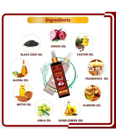 Newish Black Seed Onion Oil for Hair Regrowth & Care | Castor Almond Sunflower Methi & Jojoba Oils | 200 ml Shine & Nourish Your Hair - Buy Online on GoSupps.com