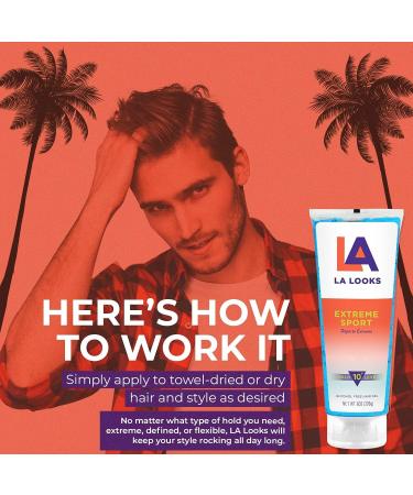 LA Looks Extreme Sport Styling Hair Gel - 8 Oz - High Performance Hold for Active Lifestyles - Controls Hair in Humid Conditions - Color-Safe - Buy Online on GoSupps.com