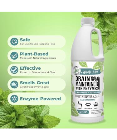 Mighty Mint Drain Maintainer with Enzymes - Effective Drain Cleaner for Bad Smells & Buildup Control in Drains Grease Traps & Septic Systems - 32oz - Buy Online on GoSupps.com