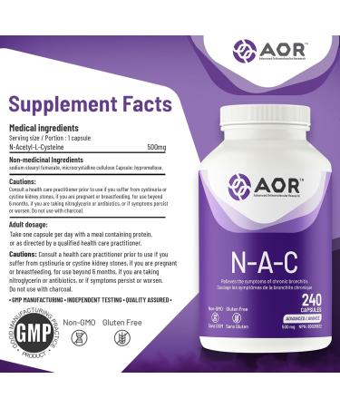 AOR N-A-C 500mg - 240 Capsules - Buy Online on GoSupps.com