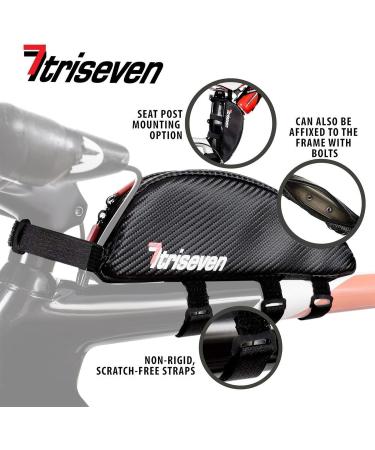 Triseven Carbon Frame Pocket Bicycle Bag | Top Tube Bag for Bike Packing & Racing | E-Bike Accessories | Durable Black Handlebar Bag - Buy Online on GoSupps.com