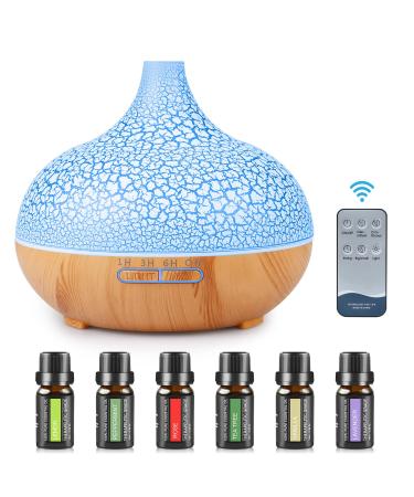 Aroma diffuser 550 ml ultrasound humidifier with remote control GUKKK wood optics aromatherapy scents humidifier 7 colors LED remote control with timer setting for bedrooms yoga office - Buy Online on GoSupps.com