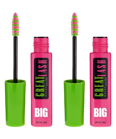 Maybelline New York Great Lash BIG Washable Mascara Dual Pack  Brownish Black  0.68 fl oz  2 Count Brownish Black 0.68 Fl Oz (Pack of 1) - Buy Online on GoSupps.com