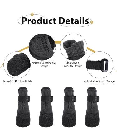 2 Pair Dog Boots for Injures Paws Waterproof Anti-Slip Dog Shoes with Adjustable Reflective Straps Dog Socks Paws Stop Licking Dog Crocs Paw Protector Black - Buy Online on GoSupps.com