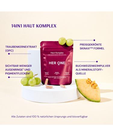 Her One - 14-in-1 Skin Complex | Award-Winning SkinAx | Radiant Skin Formula | 30 Vegan Capsules for Glowing Beauty - Buy Online on GoSupps.com