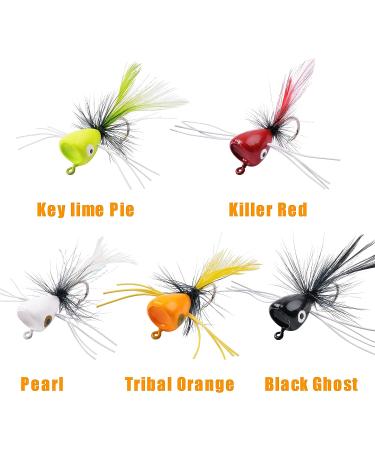 12pcs Colorful Fly Fishing Poppers for Bass, Trout, Salmon - Freshwater Topwater Lures with Hooks - White Assortment - Buy Online on GoSupps.com
