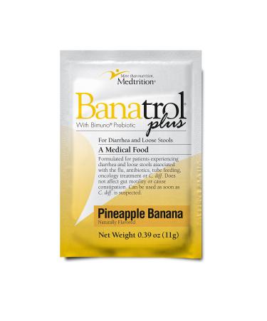 Banatrol Natural Anti-Diarrheal with Prebiotics, Relief for IBS, Recurring Diarrhea, Clinically Supported Medical Food, Non-Constipating, 21 Servings (Pineapple Banana)