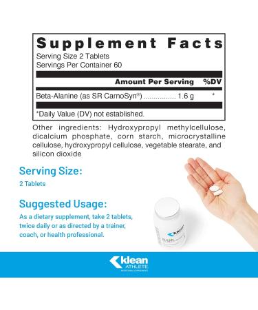Klean ATHLETE Klean SR Beta-Alanine Delay Fatigue & Boost Muscle Endurance | 120 Tablets | International Shipping Available - Buy Online on GoSupps.com