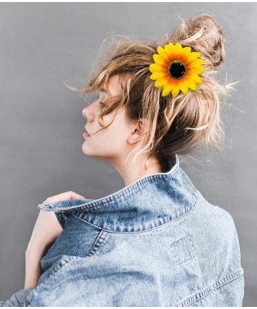 AUEAR 12 PCS Sunflower Alligator Clips - 3.9 inch Flower Hair Clip Barrettes for Women & Girls - Buy Online on GoSupps.com