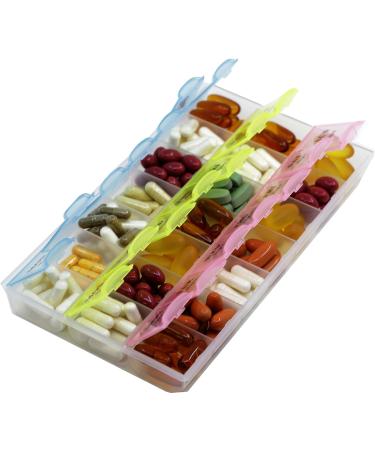 21 Compartments Pill Organizer Box - Weekly AM/PM Medicine Remainer for Pills & Vitamins | Inspirations - Buy Online on GoSupps.com
