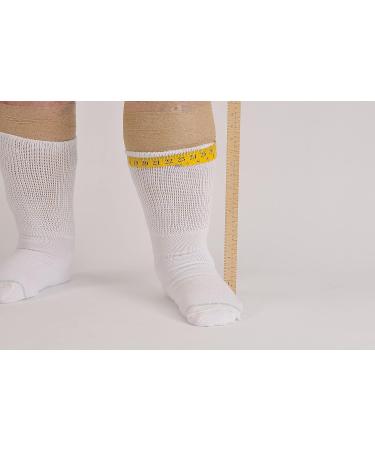 Extra Wide 6E Unisex Medical Mid Calf Crew Socks 3PK | Antimicrobial | Made in USA | White - Buy Online on GoSupps.com