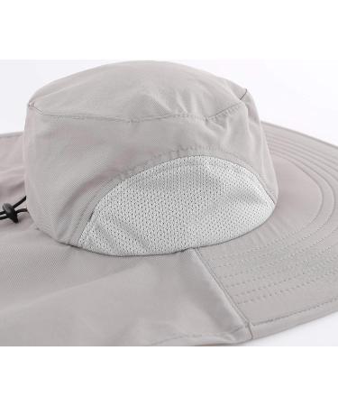 Home Prefer UPF50+ Sun Hat: Wide Brim Fishing Hat with Neck Flap - Light Gray - Buy Online on GoSupps.com