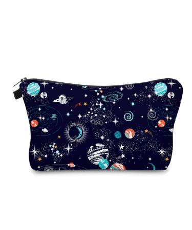 Cute Travel Makeup Bag Cosmetic Bag Small Pouch Gift for Women (Space) B Space