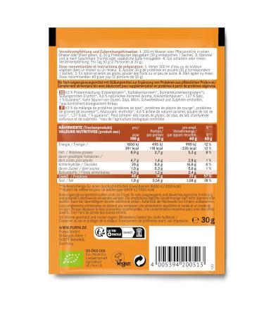 PURYA! Protein Shake - Salted Caramel + Guarana 30g Sachet | Vegan Protein Energy Boost Healthy Snack - Buy Online on GoSupps.com