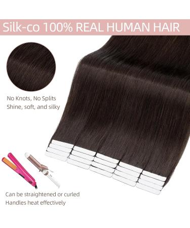Buy Silk-Co Tape in Extensions - Real Remy Hair 40 Stk Dark Brown 30cm | Premium Skin Weft Hair Extensions - Buy Online on GoSupps.com