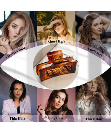 Cptots 5PCS Hair Claw Clips - Rectangle Tortoise Transparent Jaw Clips for Women and Girls - Fashion Hair Styling Accessories - 5 Colors - Buy Online on GoSupps.com
