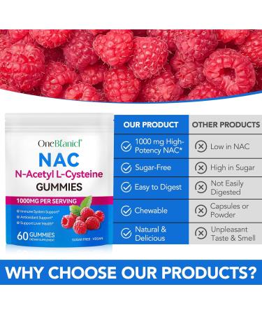  Onznoz NAC Rubber Balls 60 Pack 1000mg N-Acetylcysteine Sugar Free Immune System Support Lung and Liver Health Supports Airway Health Vegan - Buy Online on GoSupps.com