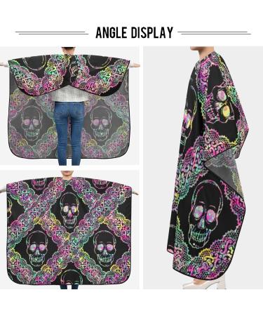 Visesunny Skull Pattern Barber Cape - Anti-Static Water-Resistant Hair Cutting Apron for Salon & Home Use - Buy Online on GoSupps.com