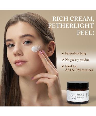 ELLA PURE Peptide Face Moisturizer with Collagen Peptides & Natural Oils - Hydrating Cream with Vitamin B5 Aloe Vera & Organic Botanicals for Daily Skin Care - Nourishing Formula for All Skin Types - Buy Online on GoSupps.com