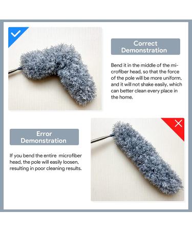 Extendable Microfiber Feather Duster - 100 inch Long Handle Dusting Tool for All-Round Home Cleaning - Gray - Buy Online on GoSupps.com
