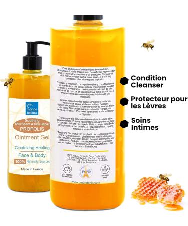 Propolis Gel Organic Pure Face Cream Moisturizing Skin and Lips Healing Cream After Shave Relief Crevices Hands and Feet After Sun 227ml - Buy Online on GoSupps.com