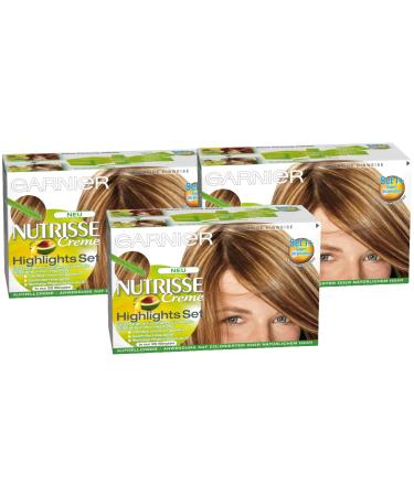 Garnier highlights set 1 for bright highlights strands set for your own for light blonde hair (with avocado oil) nutrisse light blonde 3 pieces