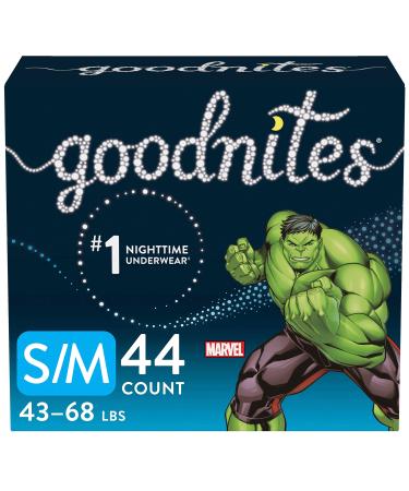 Goodnites Nighttime Bedwetting Underwear, Girls' S/M (43-68 lb.), 44 Ct  Small/Medium (44 Count)