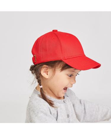 LANGZHEN 100% Cotton Kids Baseball Cap Hat | Adjustable Sun Hat for Girls Boys 2-4 Years - Red+Pink - Buy Online on GoSupps.com