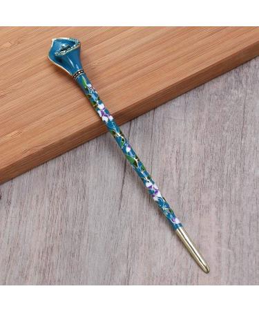 Buy Chinese Rhinestone Hair Stick | Peacock Blue Hairpin & Chopstick for Elegant Chignons | International Shipping Available - Buy Online on GoSupps.com