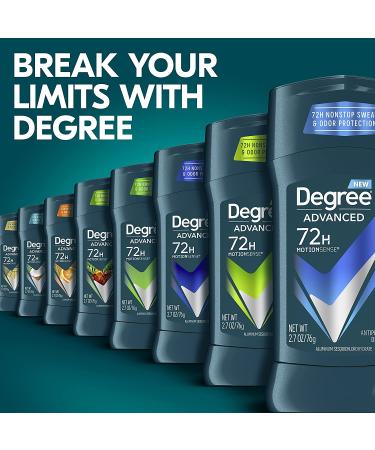 Degree Men Advanced Protection Antiperspirant Deodorant 72-Hour Sweat and Odor Protection 2.7 oz Pack of 4 Cool Rush with MotionSense Technology - Buy Online on GoSupps.com