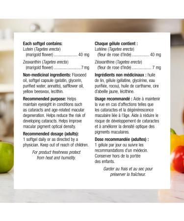 Webber Naturals Lutein 40 mg with Zeaxanthin Maximum Strength 60 Softgels Supports Eye Health Nutritional Supplement - Buy Online on GoSupps.com