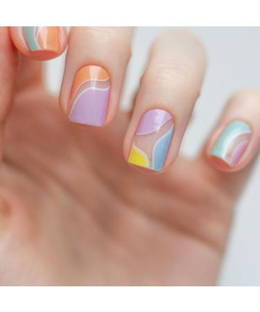 Avoa Beauty Nail Film - Summer Breeze | Purple White Yellow Blue Swirl | 16 Long-Lasting Self-Adhesive Nail Wraps | International Shipping Available - Buy Online on GoSupps.com