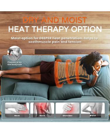 Large Electric Heating Pad for Back Pain Relief - 4 Heating Levels, Auto Shut Off, Moist Therapy - Washable 24x35 Grey - Buy Online on GoSupps.com