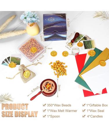 Yagugu Wax Seal Stamp Kit - 357Pcs Wax Sealing Set for Christmas Vintage Envelopes - Gold Wax Beads, Seal Stamp, Warmer, Spoon, Candles - Ideal for Letters, Mailing, Crafts & Gifts - Buy Online on GoSupps.com